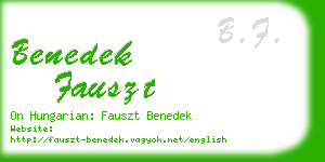 benedek fauszt business card